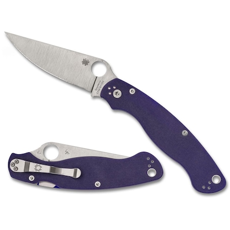 Spyderco 2024 Spyderco Reveal 14, Military 2 Dark Blue G-10 Cpm S110V, Plain Edge SPY-C36GPDBL2